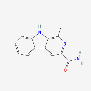 molecular formula C13H11N3O B3349694 9H-Pyrido(3,4-b)indole, 3-carbamoyl-1-methyl- CAS No. 23256-12-4