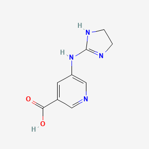 molecular formula C9H10N4O2 B3349977 5-[(4,5-Dihydro-1H-imidazol-2-yl)amino]pyridine-3-carboxylic acid CAS No. 247100-84-1
