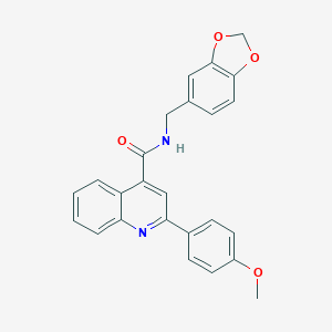molecular formula C25H20N2O4 B335001 N-(1,3-benzodioxol-5-ylmethyl)-2-(4-methoxyphenyl)quinoline-4-carboxamide 
