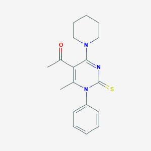 molecular formula C18H21N3OS B335005 1-(6-Methyl-1-phenyl-4-piperidin-1-yl-2-thioxo-1,2-dihydropyrimidin-5-yl)ethanone 