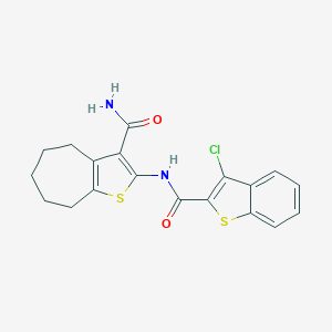 2-{[(3-chloro-1-benzothien-2-yl)carbonyl]amino}-5,6,7,8-tetrahydro-4H-cyclohepta[b]thiophene-3-carboxamide