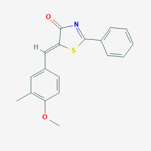 molecular formula C18H15NO2S B335008 5-(4-methoxy-3-methylbenzylidene)-2-phenyl-1,3-thiazol-4(5H)-one 