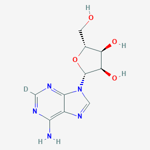 molecular formula C10H13N5O4 B033501 (2R,3R,4S,5R)-2-(6-氨基-2-氘代嘌呤-9-基)-5-(羟甲基)氧杂环-3,4-二醇 CAS No. 109923-50-4