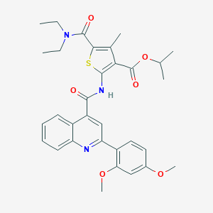molecular formula C32H35N3O6S B335017 Isopropyl 5-[(diethylamino)carbonyl]-2-({[2-(2,4-dimethoxyphenyl)-4-quinolinyl]carbonyl}amino)-4-methyl-3-thiophenecarboxylate 