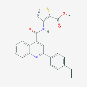 molecular formula C24H20N2O3S B335022 Methyl 3-({[2-(4-ethylphenyl)-4-quinolinyl]carbonyl}amino)-2-thiophenecarboxylate 