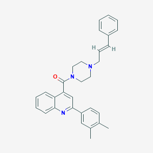 molecular formula C31H31N3O B335026 4-[(4-Cinnamyl-1-piperazinyl)carbonyl]-2-(3,4-dimethylphenyl)quinoline 