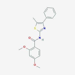 molecular formula C19H18N2O3S B335035 2,4-dimethoxy-N-(5-methyl-4-phenyl-1,3-thiazol-2-yl)benzamide 