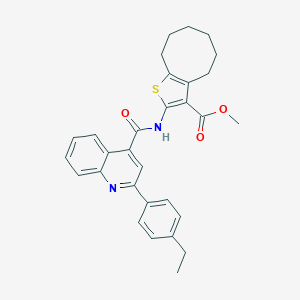 Methyl 2-({[2-(4-ethylphenyl)-4-quinolinyl]carbonyl}amino)-4,5,6,7,8,9-hexahydrocycloocta[b]thiophene-3-carboxylate