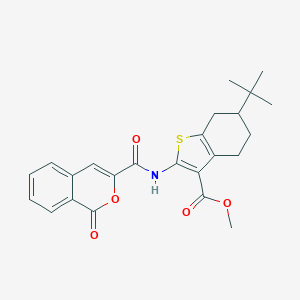 molecular formula C24H25NO5S B335046 methyl 6-tert-butyl-2-{[(1-oxo-1H-isochromen-3-yl)carbonyl]amino}-4,5,6,7-tetrahydro-1-benzothiophene-3-carboxylate 