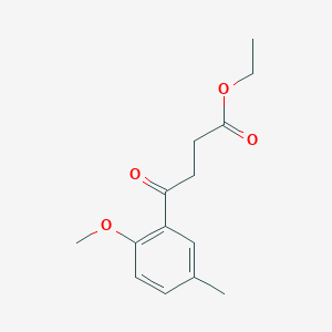 molecular formula C14H18O4 B033505 Ethyl 4-(2-methoxy-5-methylphenyl)-4-oxobutanoate CAS No. 108124-66-9