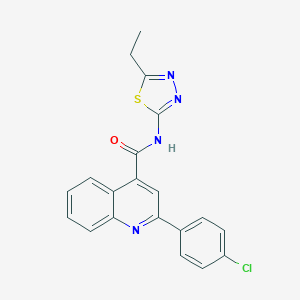 molecular formula C20H15ClN4OS B335051 2-(4-chlorophenyl)-N-(5-ethyl-1,3,4-thiadiazol-2-yl)quinoline-4-carboxamide 