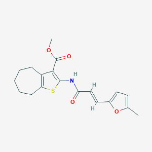 molecular formula C19H21NO4S B335052 methyl 2-{[(2E)-3-(5-methylfuran-2-yl)prop-2-enoyl]amino}-5,6,7,8-tetrahydro-4H-cyclohepta[b]thiophene-3-carboxylate 
