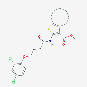 molecular formula C22H25Cl2NO4S B335054 Methyl 2-{[4-(2,4-dichlorophenoxy)butanoyl]amino}-4,5,6,7,8,9-hexahydrocycloocta[b]thiophene-3-carboxylate 