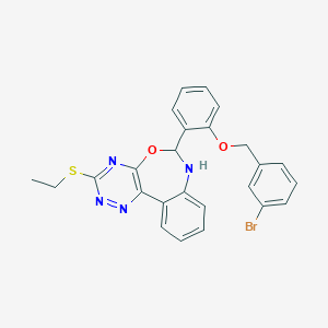 molecular formula C25H21BrN4O2S B335057 6-{2-[(3-Bromobenzyl)oxy]phenyl}-3-(ethylsulfanyl)-6,7-dihydro[1,2,4]triazino[5,6-d][3,1]benzoxazepine 