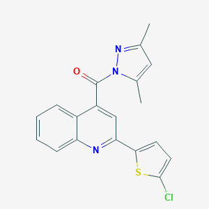 molecular formula C19H14ClN3OS B335060 2-(5-chloro-2-thienyl)-4-[(3,5-dimethyl-1H-pyrazol-1-yl)carbonyl]quinoline 