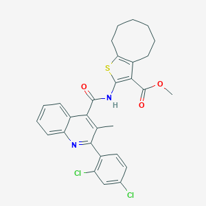 B335065 Methyl 2-[[2-(2,4-dichlorophenyl)-3-methylquinoline-4-carbonyl]amino]-4,5,6,7,8,9-hexahydrocycloocta[b]thiophene-3-carboxylate CAS No. 5694-19-9