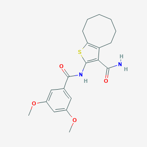 molecular formula C20H24N2O4S B335067 2-[(3,5-Dimethoxybenzoyl)amino]-4,5,6,7,8,9-hexahydrocycloocta[b]thiophene-3-carboxamide 