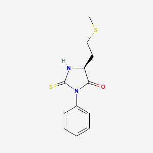 molecular formula C12H14N2OS2 B3350698 (5S)-5-(2-methylsulfanylethyl)-3-phenyl-2-sulfanylideneimidazolidin-4-one CAS No. 29583-09-3