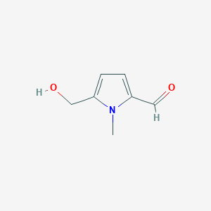 molecular formula C7H9NO2 B3350729 1H-Pyrrole-2-carboxaldehyde, 5-(hydroxymethyl)-1-methyl- CAS No. 29813-44-3