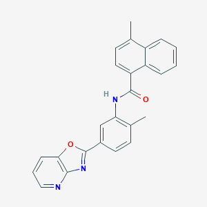 molecular formula C25H19N3O2 B335082 4-methyl-N-(2-methyl-5-[1,3]oxazolo[4,5-b]pyridin-2-ylphenyl)-1-naphthamide 