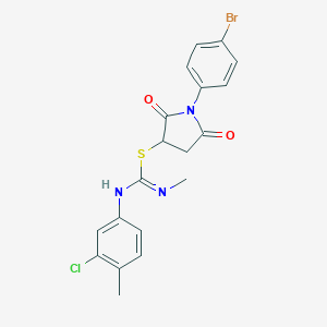 1-(4-bromophenyl)-2,5-dioxo-3-pyrrolidinyl N'-(3-chloro-4-methylphenyl)-N-methylimidothiocarbamate