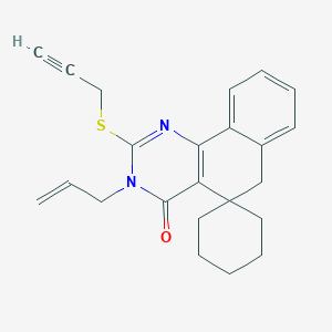 molecular formula C23H24N2OS B335084 3-allyl-2-(2-propynylsulfanyl)-5,6-dihydrospiro(benzo[h]quinazoline-5,1'-cyclohexane)-4(3H)-one 