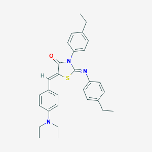 molecular formula C30H33N3OS B335087 5-[4-(Diethylamino)benzylidene]-3-(4-ethylphenyl)-2-[(4-ethylphenyl)imino]-1,3-thiazolidin-4-one 