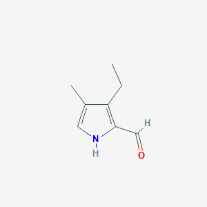 molecular formula C8H11NO B3351048 1H-Pyrrole-2-carboxaldehyde, 3-ethyl-4-methyl- CAS No. 32928-30-6