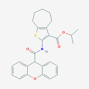molecular formula C27H27NO4S B335105 isopropyl 2-[(9H-xanthen-9-ylcarbonyl)amino]-5,6,7,8-tetrahydro-4H-cyclohepta[b]thiophene-3-carboxylate 