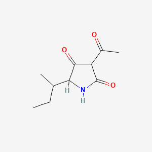 molecular formula C10H15NO3 B3351069 2,4-Pyrrolidinedione, 3-acetyl-5-(1-methylpropyl)- CAS No. 33061-01-7