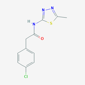 molecular formula C11H10ClN3OS B335108 2-(4-chlorophenyl)-N-(5-methyl-1,3,4-thiadiazol-2-yl)acetamide 
