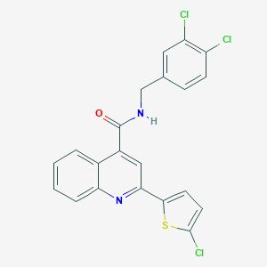 molecular formula C21H13Cl3N2OS B335110 2-(5-chloro-2-thienyl)-N-(3,4-dichlorobenzyl)-4-quinolinecarboxamide 