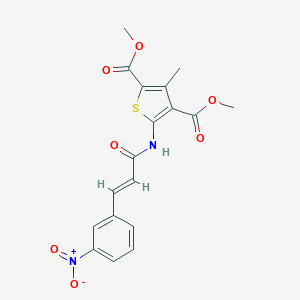 molecular formula C18H16N2O7S B335116 Dimethyl 5-[(3-{3-nitrophenyl}acryloyl)amino]-3-methyl-2,4-thiophenedicarboxylate 