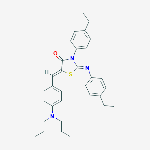 molecular formula C32H37N3OS B335121 5-[4-(Dipropylamino)benzylidene]-3-(4-ethylphenyl)-2-[(4-ethylphenyl)imino]-1,3-thiazolidin-4-one 