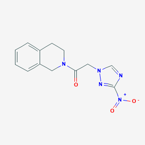 molecular formula C13H13N5O3 B335124 1-(3,4-Dihydro-1H-isoquinolin-2-yl)-2-(3-nitro-[1,2,4]triazol-1-yl)-ethanone 