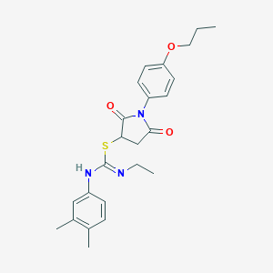 molecular formula C24H29N3O3S B335126 2,5-dioxo-1-(4-propoxyphenyl)pyrrolidin-3-yl N'-(3,4-dimethylphenyl)-N-ethylcarbamimidothioate 