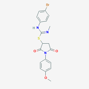 molecular formula C19H18BrN3O3S B335130 1-(4-methoxyphenyl)-2,5-dioxo-3-pyrrolidinyl N'-(4-bromophenyl)-N-methylimidothiocarbamate 