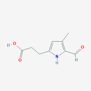 molecular formula C9H11NO3 B3351318 3-(5-Formyl-4-methyl-1H-pyrrol-2-yl)propanoic acid CAS No. 346600-22-4
