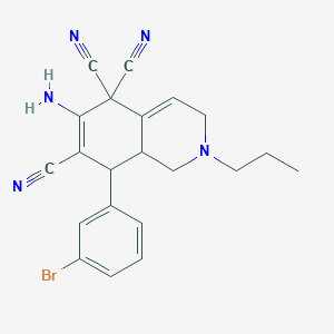 6-amino-8-(3-bromophenyl)-2-propyl-2,3,8,8a-tetrahydro-5,5,7(1H)-isoquinolinetricarbonitrile