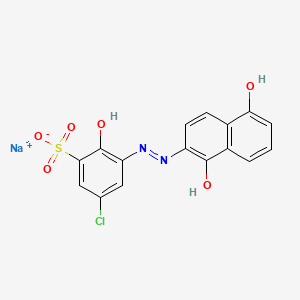 molecular formula C16H10ClN2NaO6S B3351456 Sodium 5-chloro-3-((1,5-dihydroxy-2-naphthyl)azo)-2-hydroxybenzenesulphonate CAS No. 3618-60-8