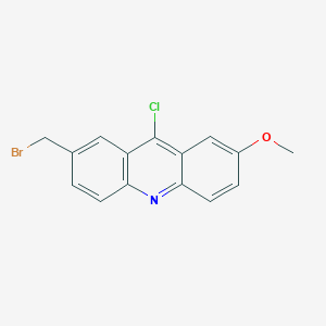 molecular formula C15H11BrClNO B3351462 2-(Bromomethyl)-9-chloro-7-methoxyacridine CAS No. 362019-60-1