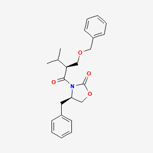 molecular formula C23H27NO4 B3351502 (4R)-3-[(2S)-3-Methyl-1-oxo-2-[(phenylmethoxy)methyl]butyl]-4-(phenylmethyl)-2-oxazolidinone CAS No. 365541-74-8