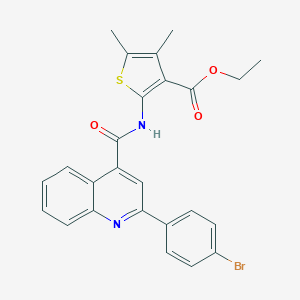 molecular formula C25H21BrN2O3S B335152 Ethyl 2-({[2-(4-bromophenyl)-4-quinolinyl]carbonyl}amino)-4,5-dimethyl-3-thiophenecarboxylate 