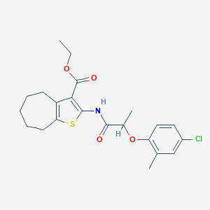 ethyl 2-{[2-(4-chloro-2-methylphenoxy)propanoyl]amino}-5,6,7,8-tetrahydro-4H-cyclohepta[b]thiophene-3-carboxylate