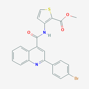 molecular formula C22H15BrN2O3S B335165 Methyl 3-({[2-(4-bromophenyl)quinolin-4-yl]carbonyl}amino)thiophene-2-carboxylate 