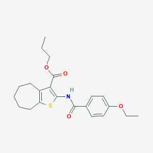 molecular formula C22H27NO4S B335166 propyl 2-[(4-ethoxybenzoyl)amino]-5,6,7,8-tetrahydro-4H-cyclohepta[b]thiophene-3-carboxylate 