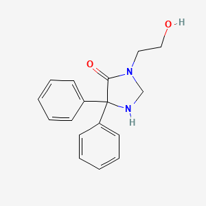 molecular formula C17H18N2O2 B3351751 3-(2-Hydroxyethyl)-5,5-diphenylimidazolidin-4-one CAS No. 39588-45-9