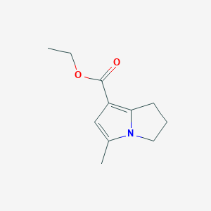 molecular formula C11H15NO2 B3351756 1H-Pyrrolizine-7-carboxylic acid, 2,3-dihydro-5-methyl-, ethyl ester CAS No. 396130-00-0