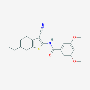 molecular formula C20H22N2O3S B335176 N-(3-cyano-6-ethyl-4,5,6,7-tetrahydro-1-benzothiophen-2-yl)-3,5-dimethoxybenzamide 