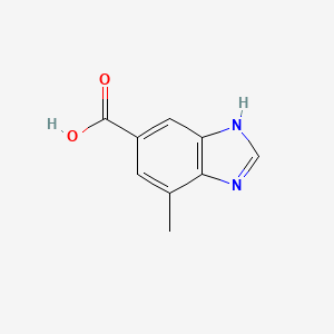 molecular formula C9H8N2O2 B3351774 1H-Benzimidazole-5-carboxylic acid, 7-methyl- CAS No. 398452-96-5